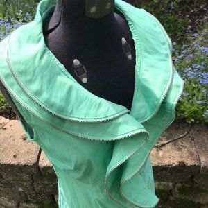 Samuel Dong Green Zipper Cocktail Dress